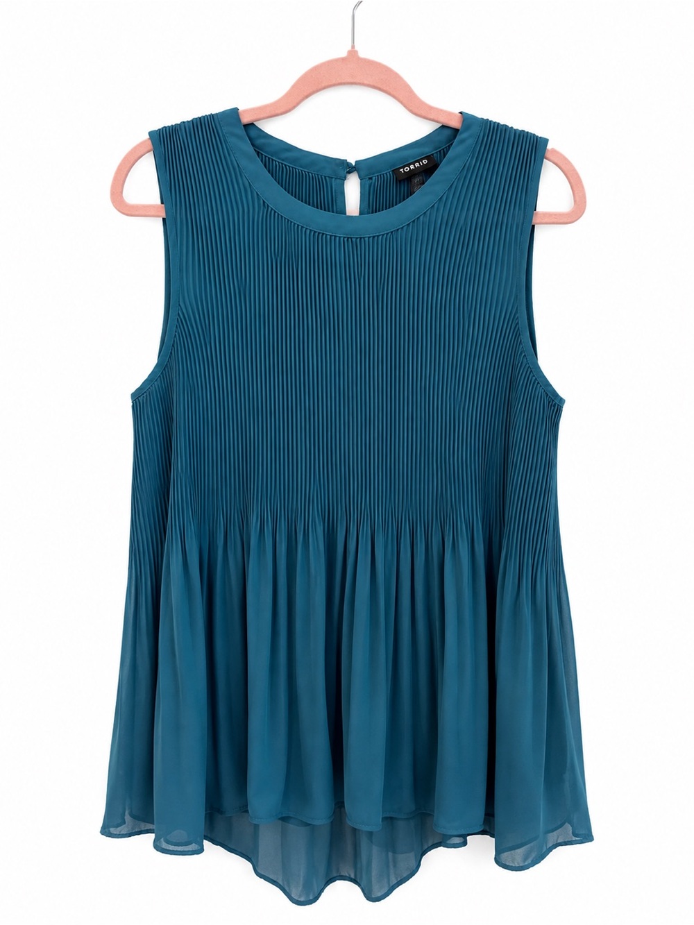 torrid teal pleated sleeveless swing camisole